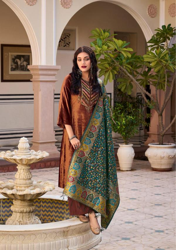 Gull Jee Farhin Premium Velvet Collection Designer Suit